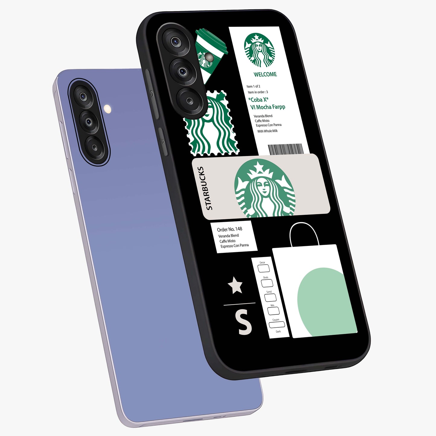 Starbucks Mocha Glass Case displayed in angled mockup highlighting stylish mocha themed design with cozy café aesthetic.