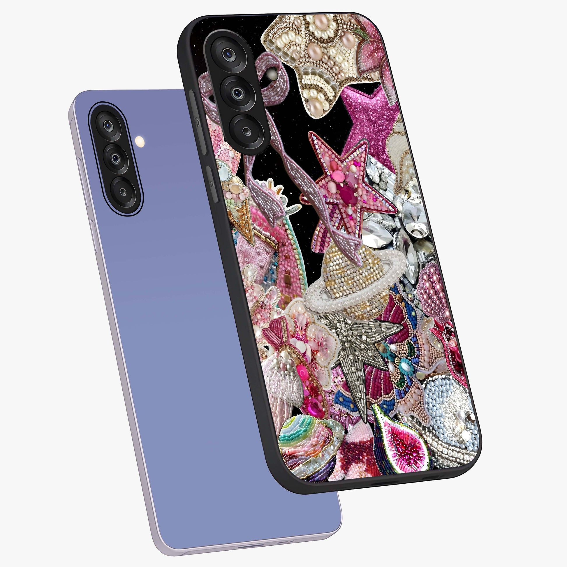 Starlit Jewel Dream Glass Case displayed in angled mockup highlighting glowing celestial jewel design with dreamy aesthetic.