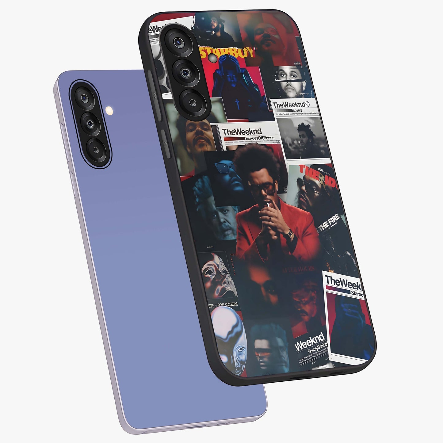 The Weeknd Glass Case displayed in angled mockup highlighting stylish pop culture inspired design with modern aesthetic.