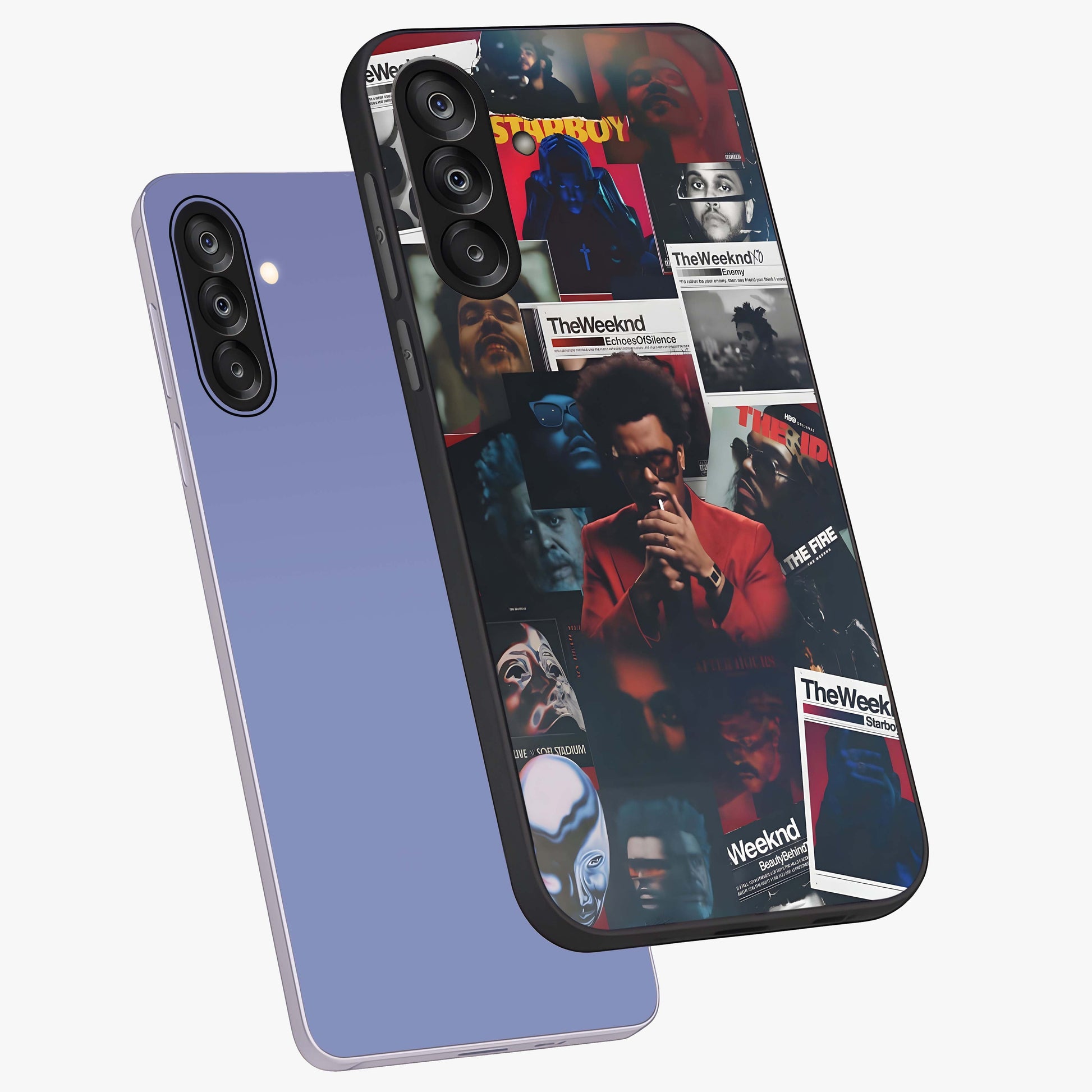 The Weeknd Glass Case displayed in angled mockup highlighting stylish pop culture inspired design with modern aesthetic.