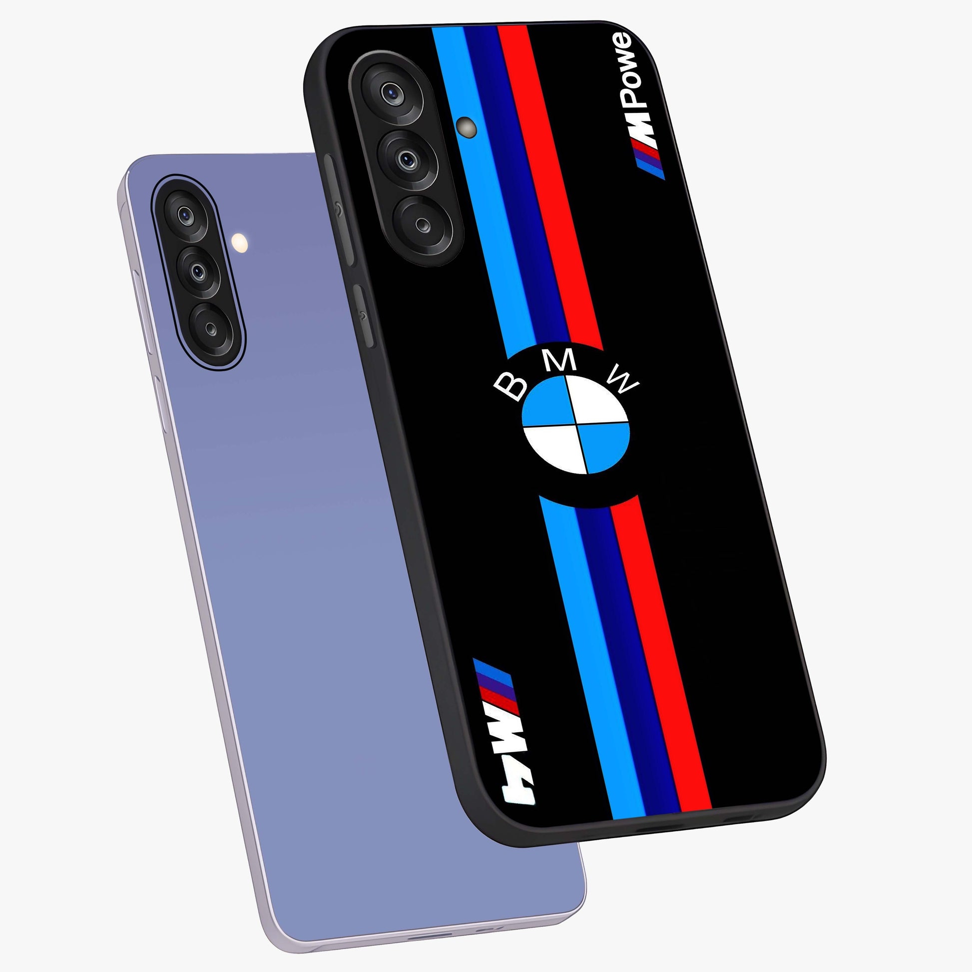 Turbo BMW Beast Glass Case displayed in angled mockup highlighting sleek racing car design with bold automotive aesthetic.