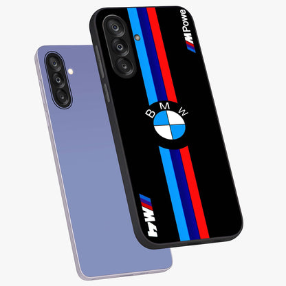 Turbo BMW Beast Glass Case displayed in angled mockup highlighting sleek racing car design with bold automotive aesthetic.
