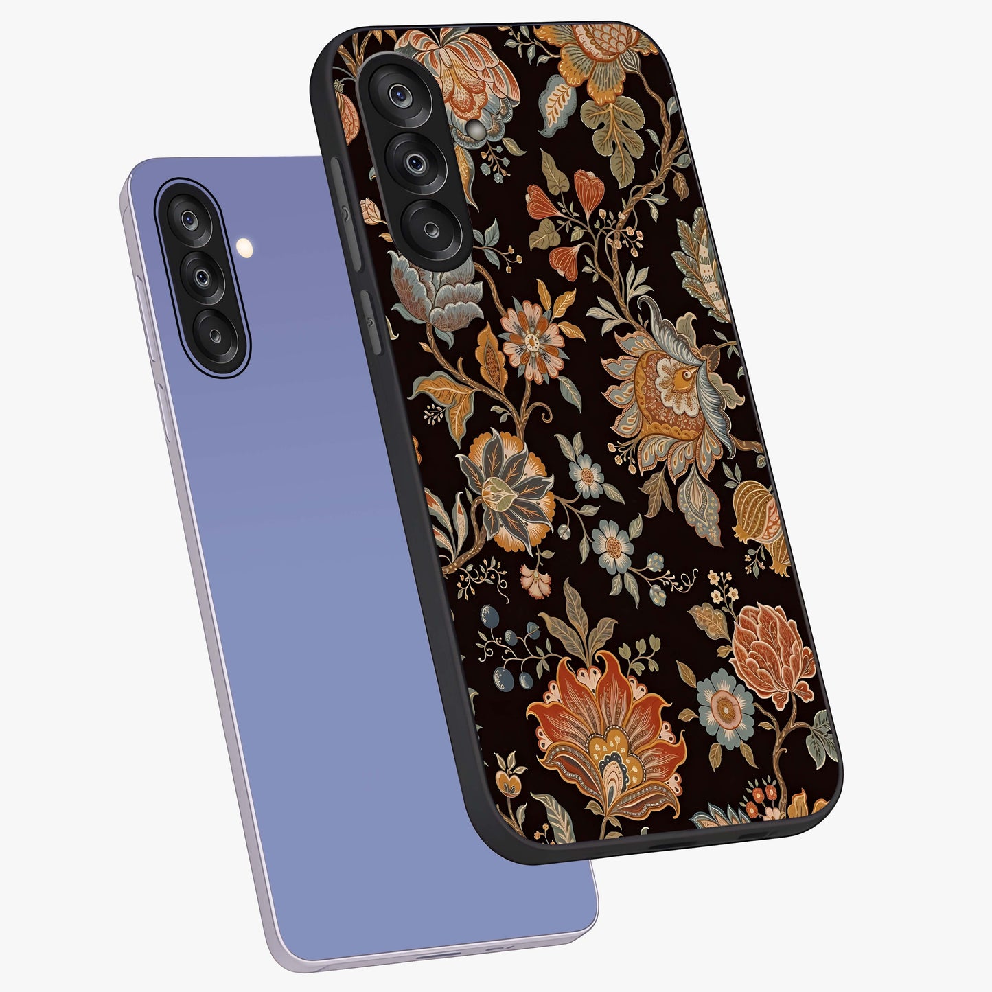 Vintage Floral Dream Glass Case displayed in angled mockup highlighting elegant vintage flower design with soft aesthetic style.