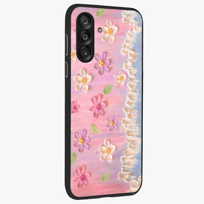 Dreamy Painted Garden Glass Case upright view showcasing vibrant floral garden artwork with artistic nature theme.