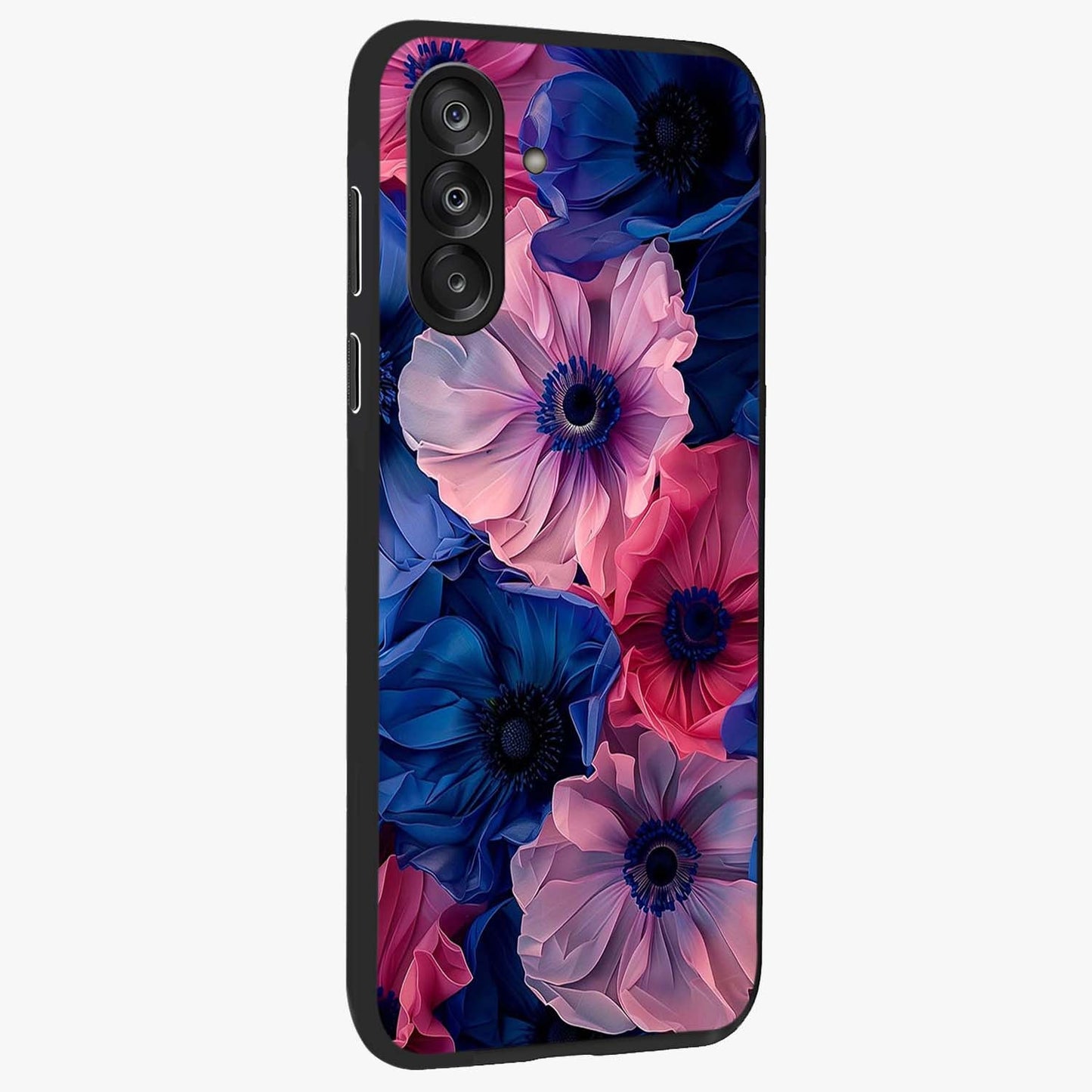 Flower Paper Art Pattern Glass Case upright view showcasing decorative paper floral artwork with creative craft style.