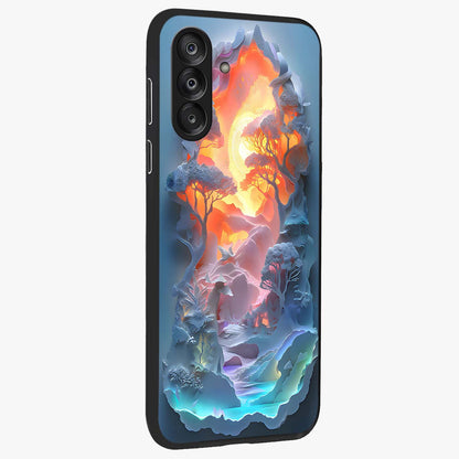 Glow Forest Portal Glass Case upright view showcasing enchanted forest portal artwork with fantasy nature theme.