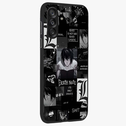 Midnight Chaos Mind Glass Case upright view showcasing expressive abstract artwork with bold dark theme.