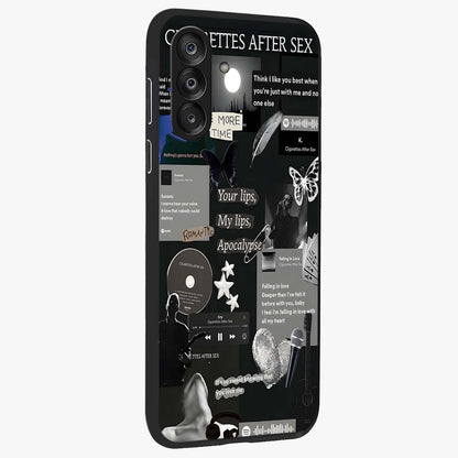 Midnight Love Echo Glass Case upright view showcasing expressive romantic artwork with dreamy midnight theme.