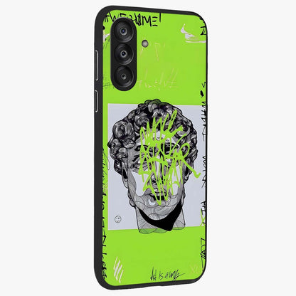 Neo Graffiti Rebellion Glass Case upright view showcasing colorful graffiti artwork with bold modern street style.