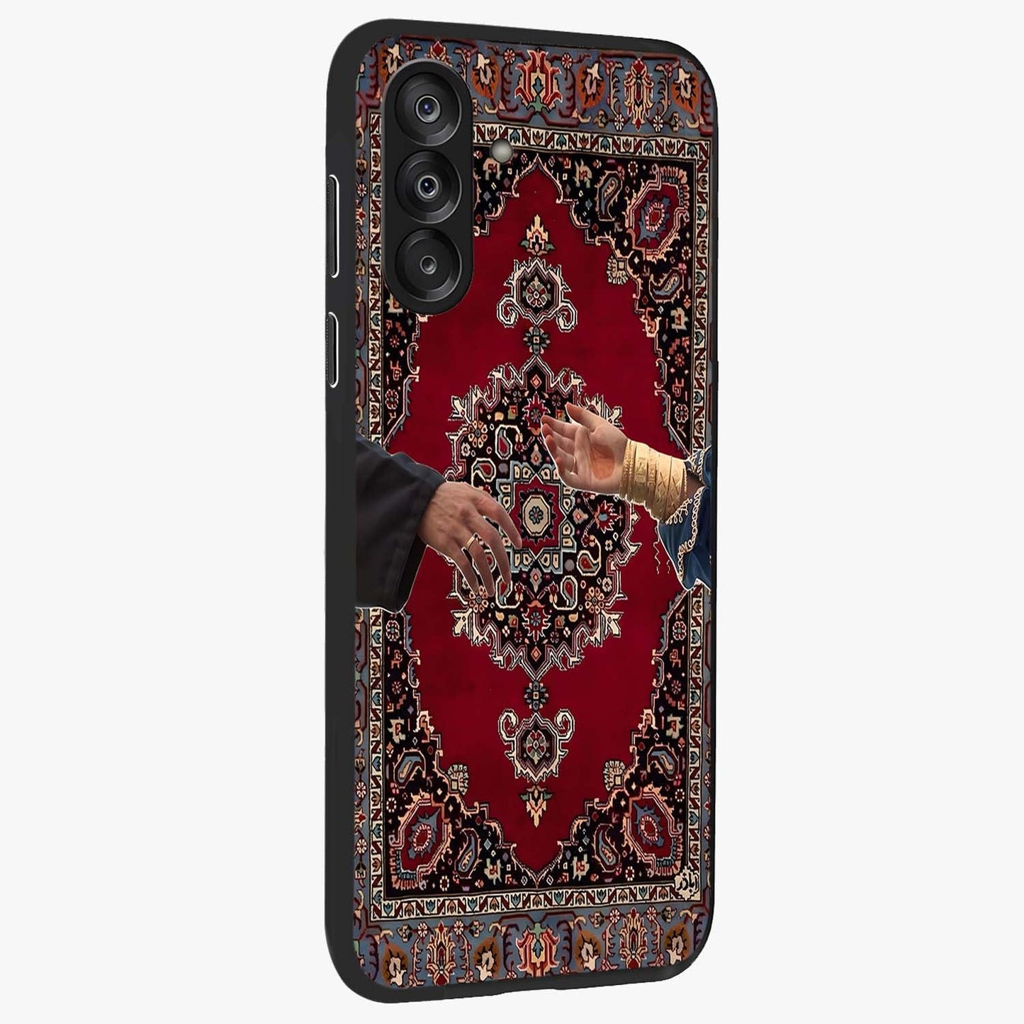 Royal Touch Reach Glass Case upright view showcasing stylish royal inspired artwork with graceful theme.