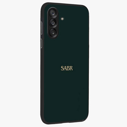 Sabr Minimal Patience Glass Case upright view showcasing calm minimalist artwork with motivational patience theme.