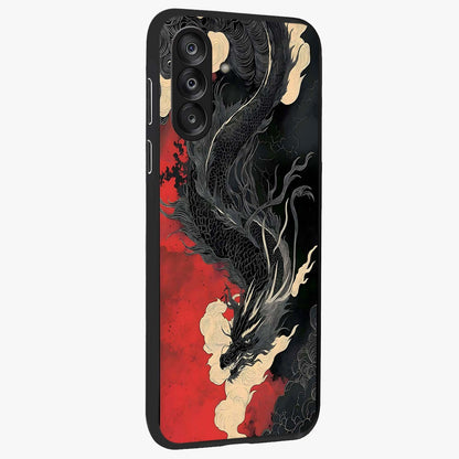 Shadow Dragon Fury Glass Case upright view showcasing intense dragon artwork with dramatic shadow theme.