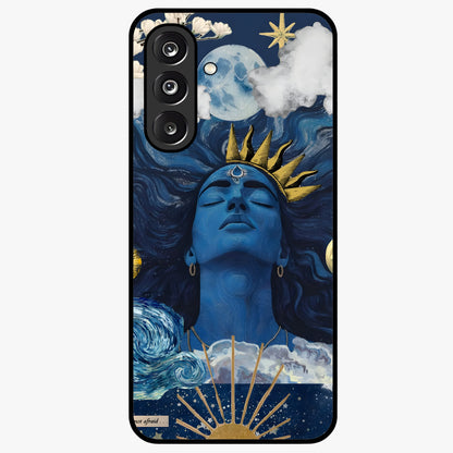 Aesthetic Lord Shiva Glass Case showing flat back view with divine Shiva artwork and glossy glass finish.