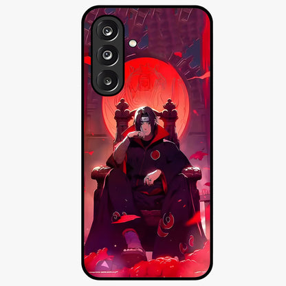 Blood Moon Sovereign Glass Case showing flat back view with mystical blood moon artwork and glossy glass finish.