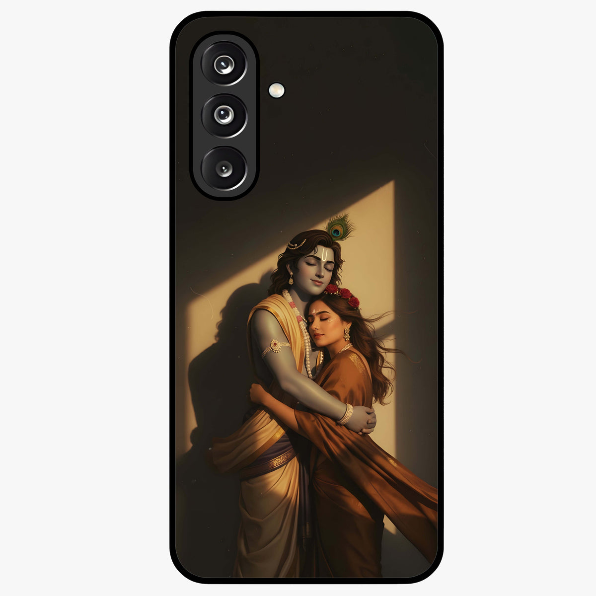 Divine Eternal Love Glass Case showing flat back view with spiritual love themed artwork and glossy glass finish.