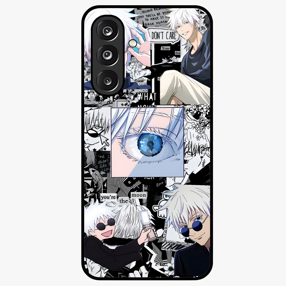 Infinity Sorcerer Chaos Glass Case showing flat back view with mystical sorcerer themed artwork and glossy glass finish.