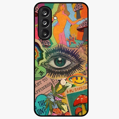 Mystic Eye Wonderland Glass Case showing flat back view with mystical eye themed artwork and glossy glass finish.