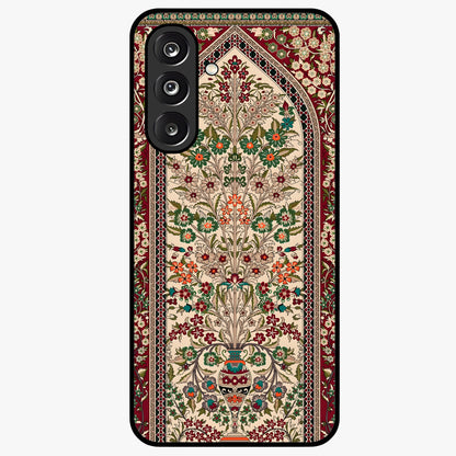 Persian Inspired Glass Case showing flat back view with ornate Persian style pattern artwork and glossy glass finish.