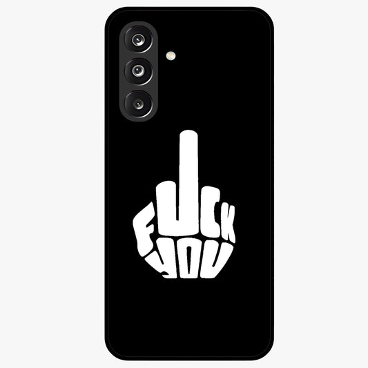 Rebel Mode On Glass Case showing flat back view with bold rebellious typography artwork and glossy glass finish.
