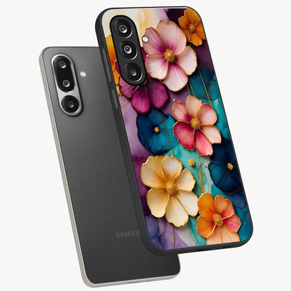 Artlyn Grace Flower Pattern Glass Case displayed in angled mockup highlighting delicate flower pattern design and smooth glass surface.