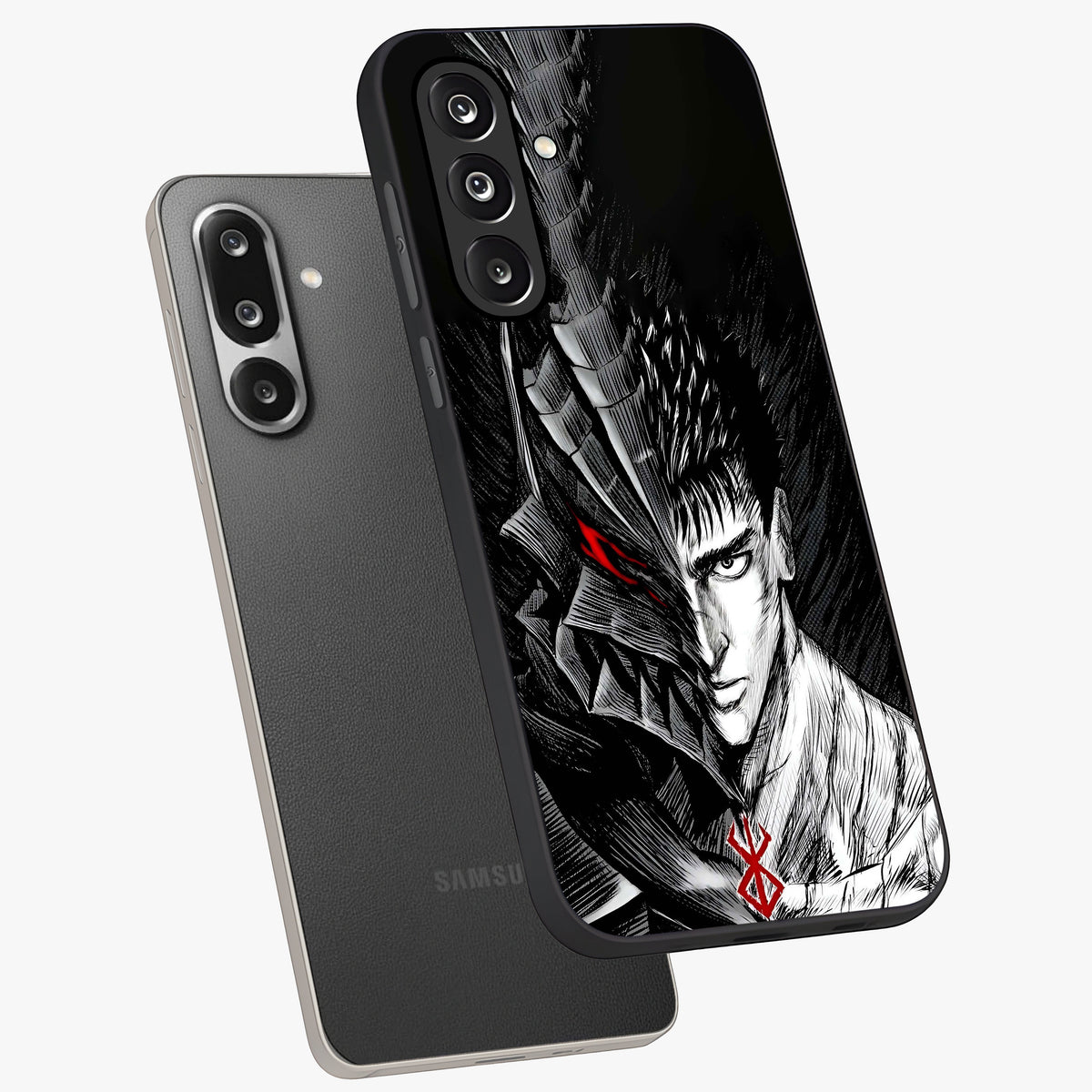 Berserker Blood Oath Glass Case displayed in angled mockup highlighting dark fantasy graphic design and powerful theme.