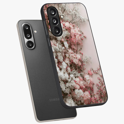 Blush Blossom Cloud Glass Case displayed in angled mockup highlighting soft cloud and blossom design with pastel aesthetic.