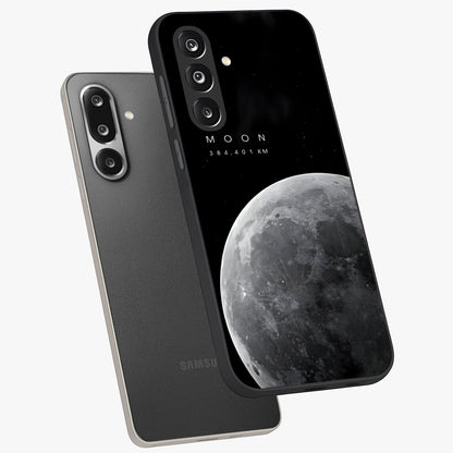 Cosmic Moon Glow Glass Case displayed in angled mockup highlighting celestial moon design with cosmic aesthetic theme.