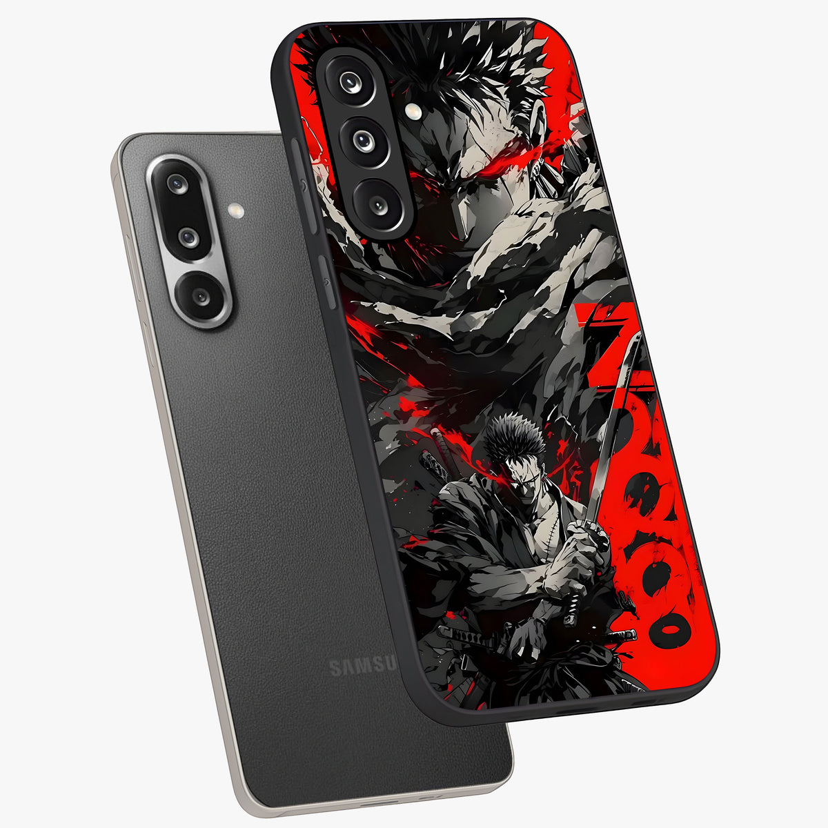 Demon Sword Resolve Glass Case displayed in angled mockup highlighting powerful demon sword illustration with dark fantasy aesthetic.