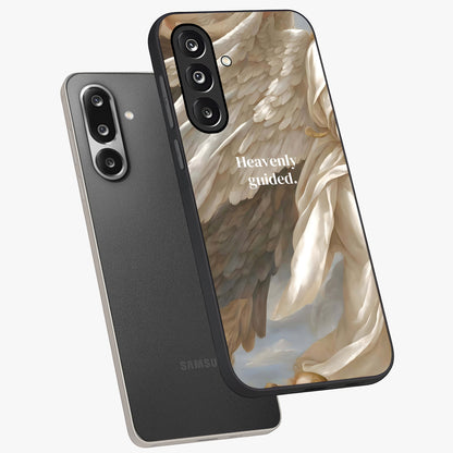 Divine Winged Grace Glass Case displayed in angled mockup highlighting graceful wing design with divine aesthetic style.