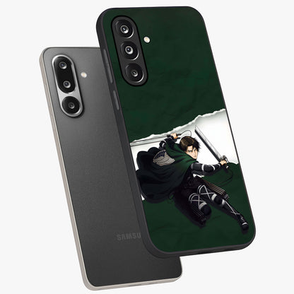 Emerald War Vanguard Glass Case displayed in angled mockup highlighting intense battle inspired design with emerald tone aesthetic.