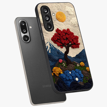 Eternal Nature Tapestry Glass Case displayed in angled mockup highlighting detailed botanical pattern with artistic aesthetic.