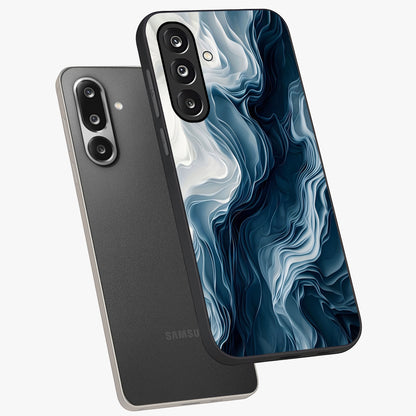 Ethereal Paper Marble Glass Case displayed in angled mockup highlighting elegant marble pattern with modern aesthetic style.