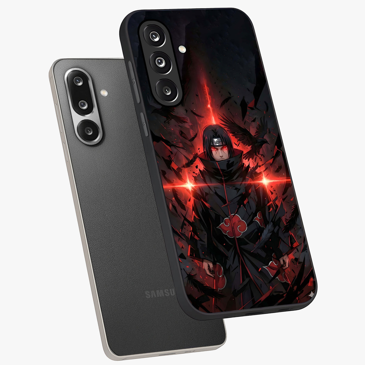 Focused Blade Discipline Glass Case displayed in angled mockup highlighting clean minimal text artwork with modern aesthetic style.