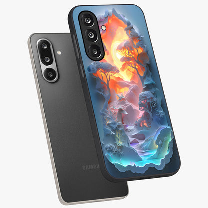 Glow Forest Portal Glass Case displayed in angled mockup highlighting mystical forest design with magical glowing aesthetic.