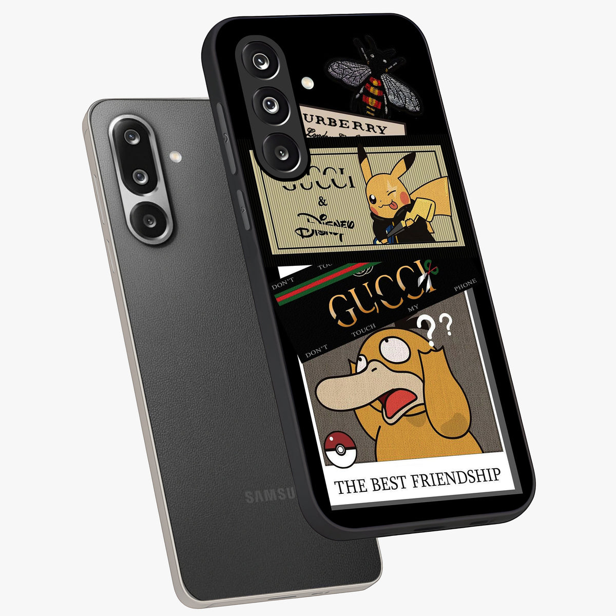 Gucci Play Mashup Glass Case displayed in angled mockup highlighting stylish fashion mashup design with bold aesthetic.