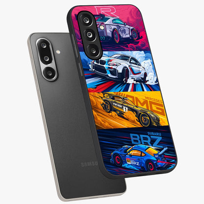 JDM Sports Car Glass Case displayed in angled mockup highlighting sleek Japanese racing car design with automotive aesthetic.