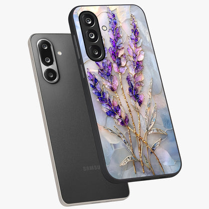 Lavender Dream Glow Glass Case displayed in angled mockup highlighting dreamy purple glow design with soft artistic style.