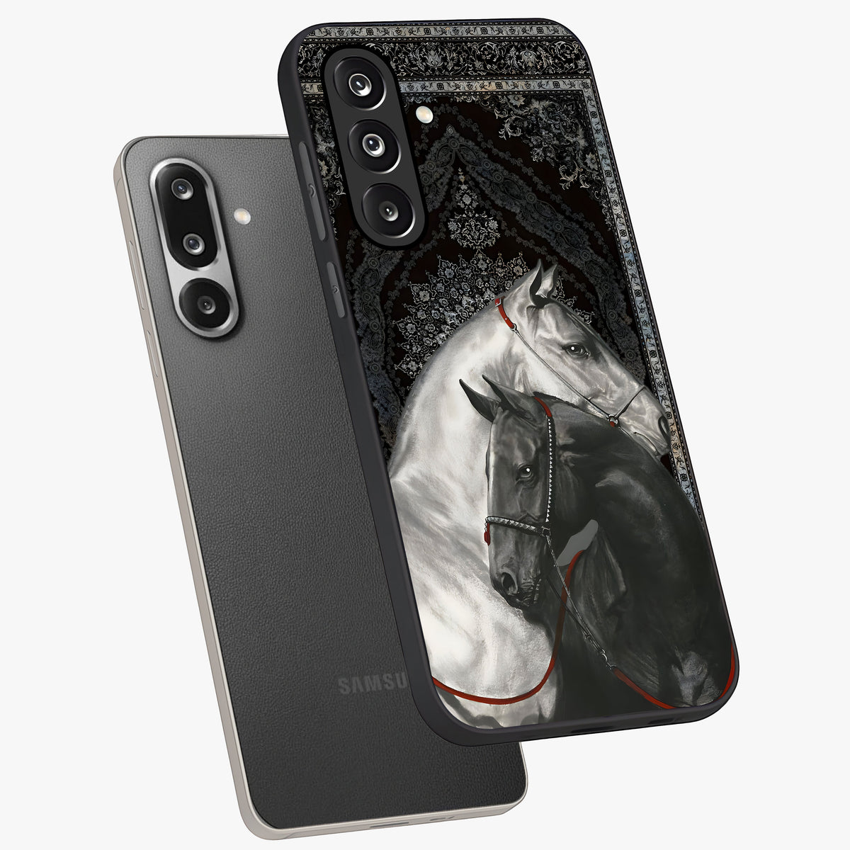 Majestic Ride Legacy Glass Case displayed in angled mockup highlighting sleek vehicle design with bold racing aesthetic.