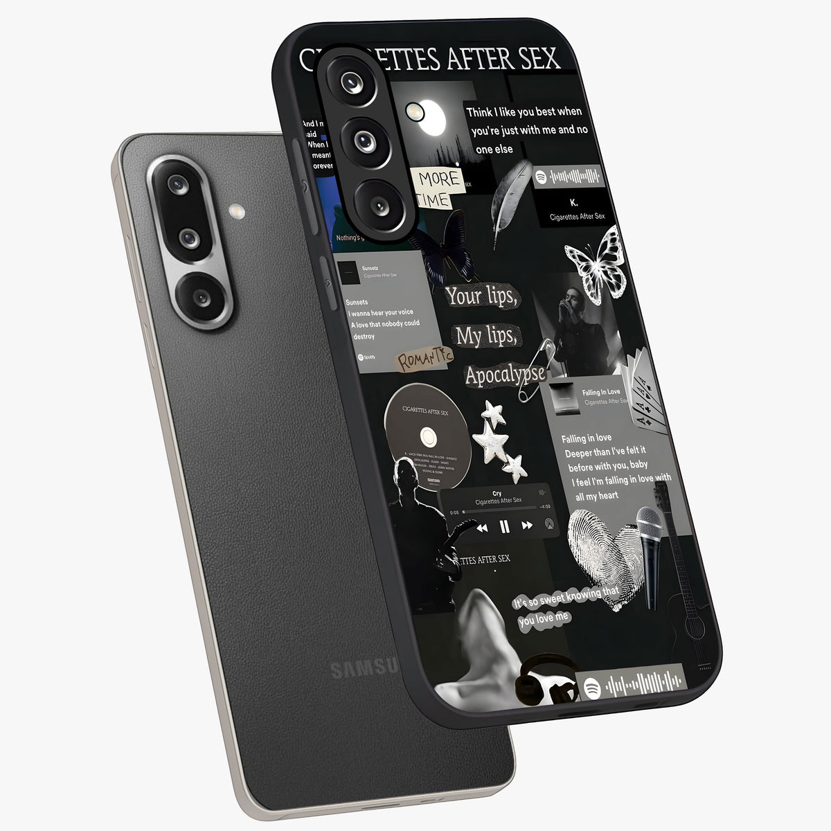 Midnight Love Echo Glass Case displayed in angled mockup highlighting elegant love inspired design with deep aesthetic style.