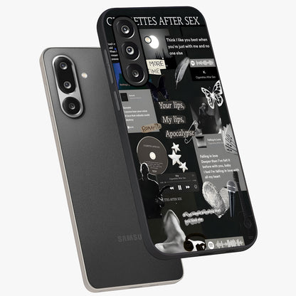 Midnight Love Echo Glass Case displayed in angled mockup highlighting elegant love inspired design with deep aesthetic style.