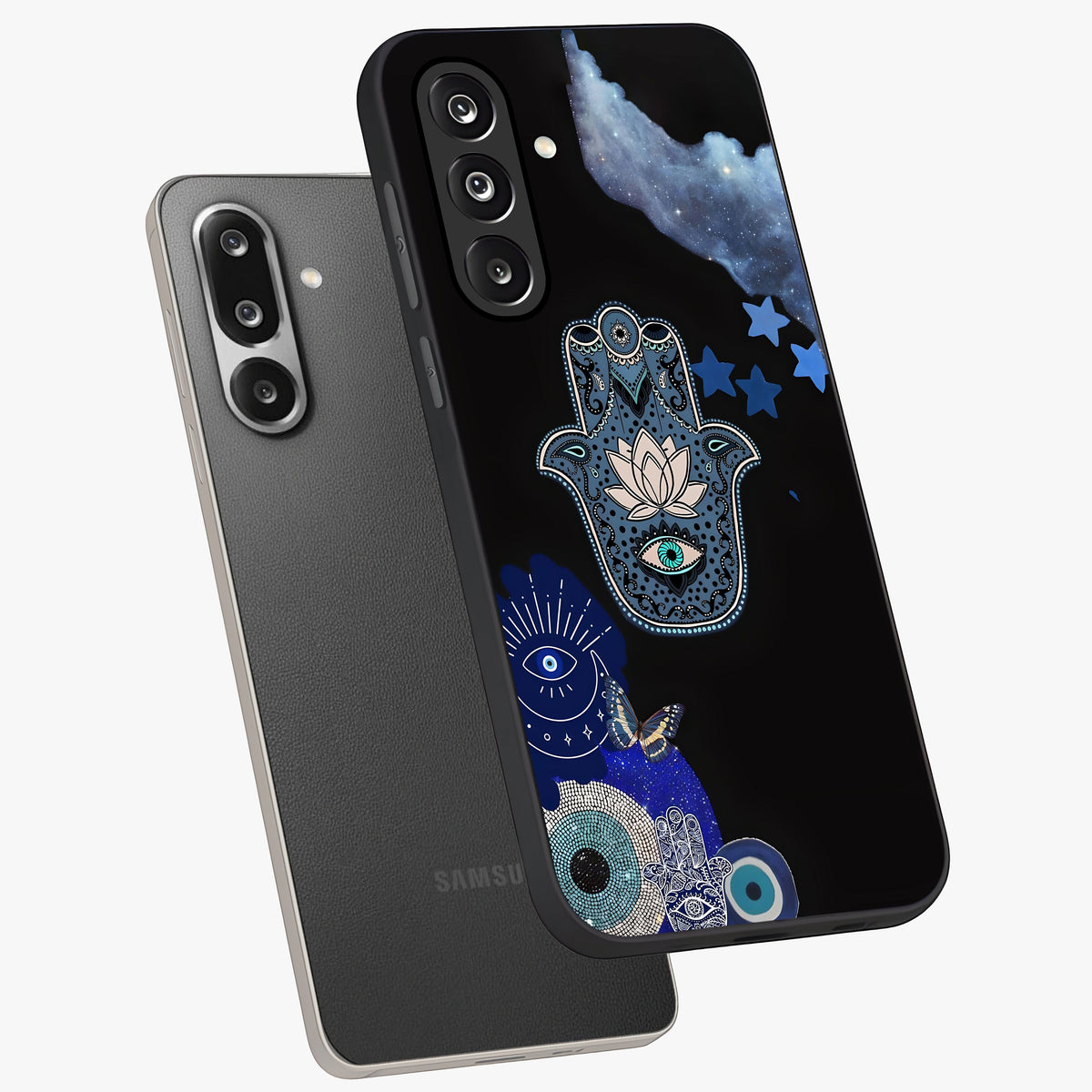 Mystic Hand Aura Glass Case displayed in angled mockup highlighting magical aura design with spiritual aesthetic style.