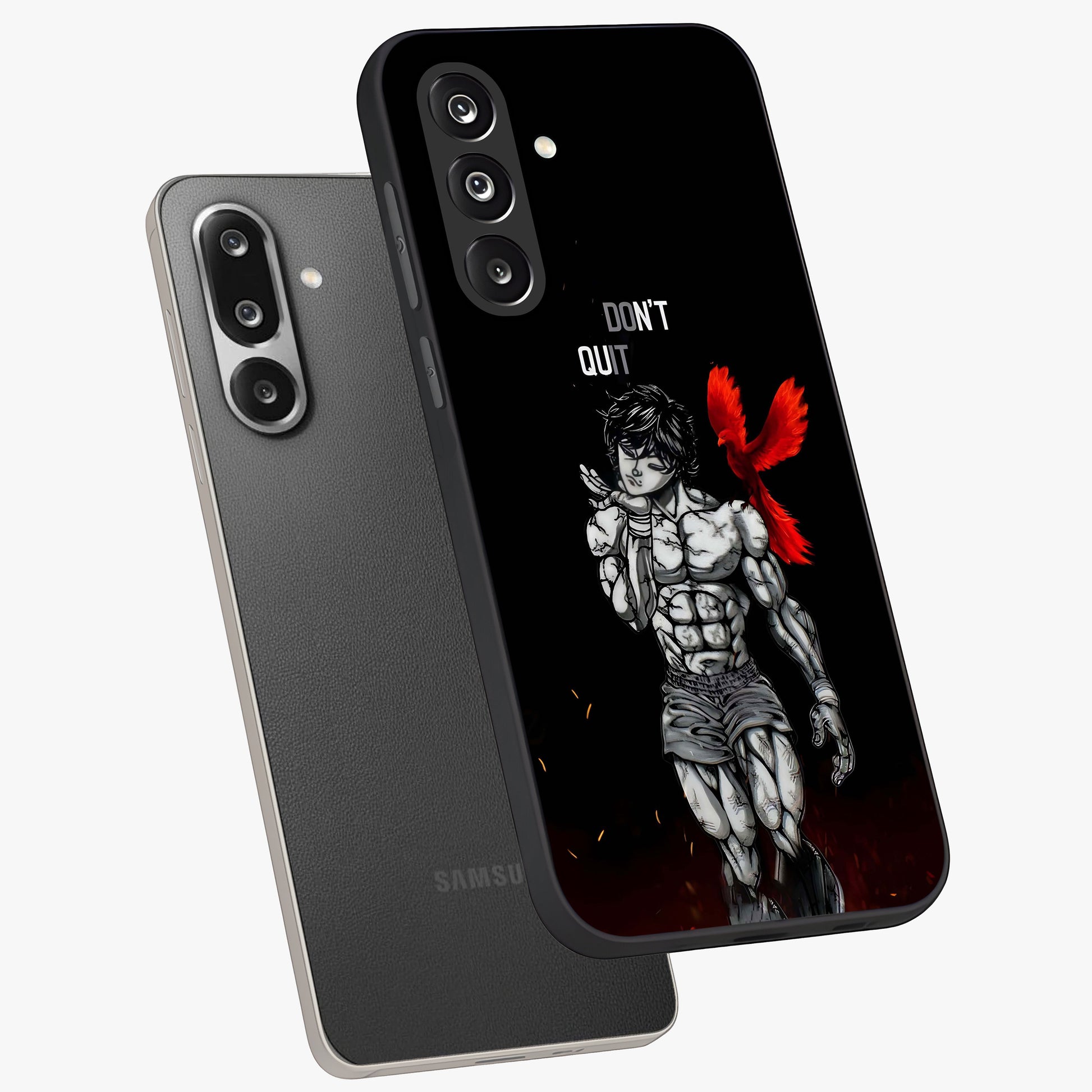 Rise Beyond Limits Glass Case displayed in angled mockup highlighting inspiring message design with modern aesthetic style.