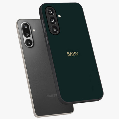 Sabr Minimal Patience Glass Case displayed in angled mockup highlighting simple inspirational design with clean aesthetic style.