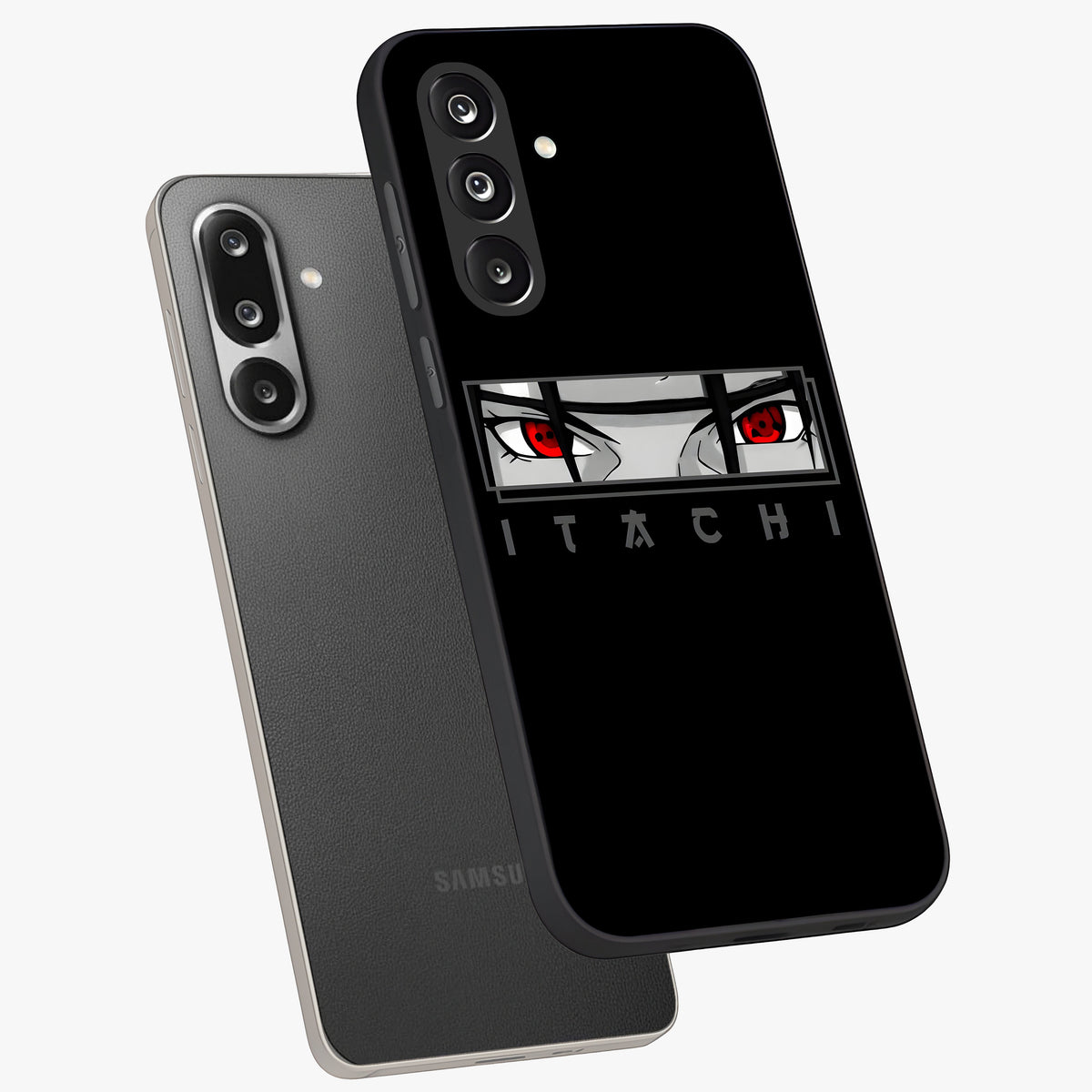 Scarlet Gaze Dominance Glass Case displayed in angled mockup highlighting intense visual design with bold scarlet aesthetic.