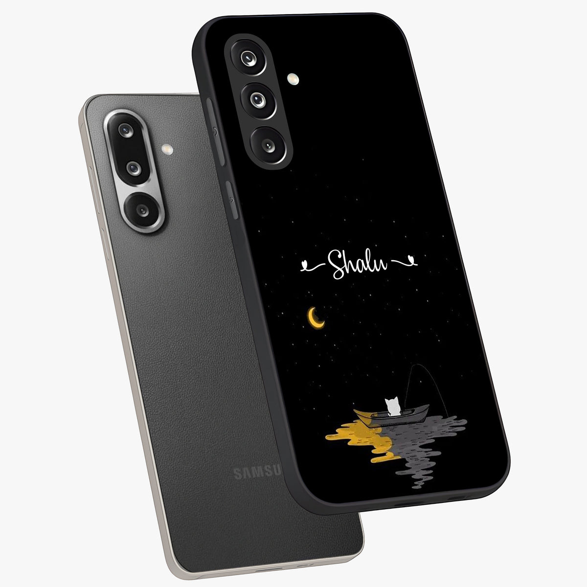 Silent Night Row Glass Case displayed in angled mockup highlighting peaceful evening design with dreamy night aesthetic.