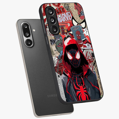 Spider Collage Street Glass Case displayed in angled mockup highlighting dynamic street style collage design with comic aesthetic.