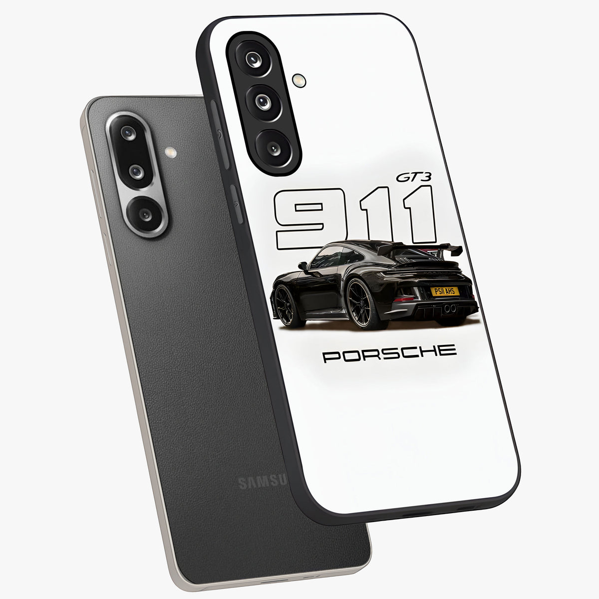 Turbo Legacy Icon Glass Case displayed in angled mockup highlighting dynamic automotive design with performance aesthetic.