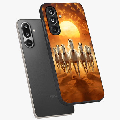 Wild Sunset Majesty Glass Case displayed in angled mockup highlighting vibrant sunset sky design with scenic aesthetic.