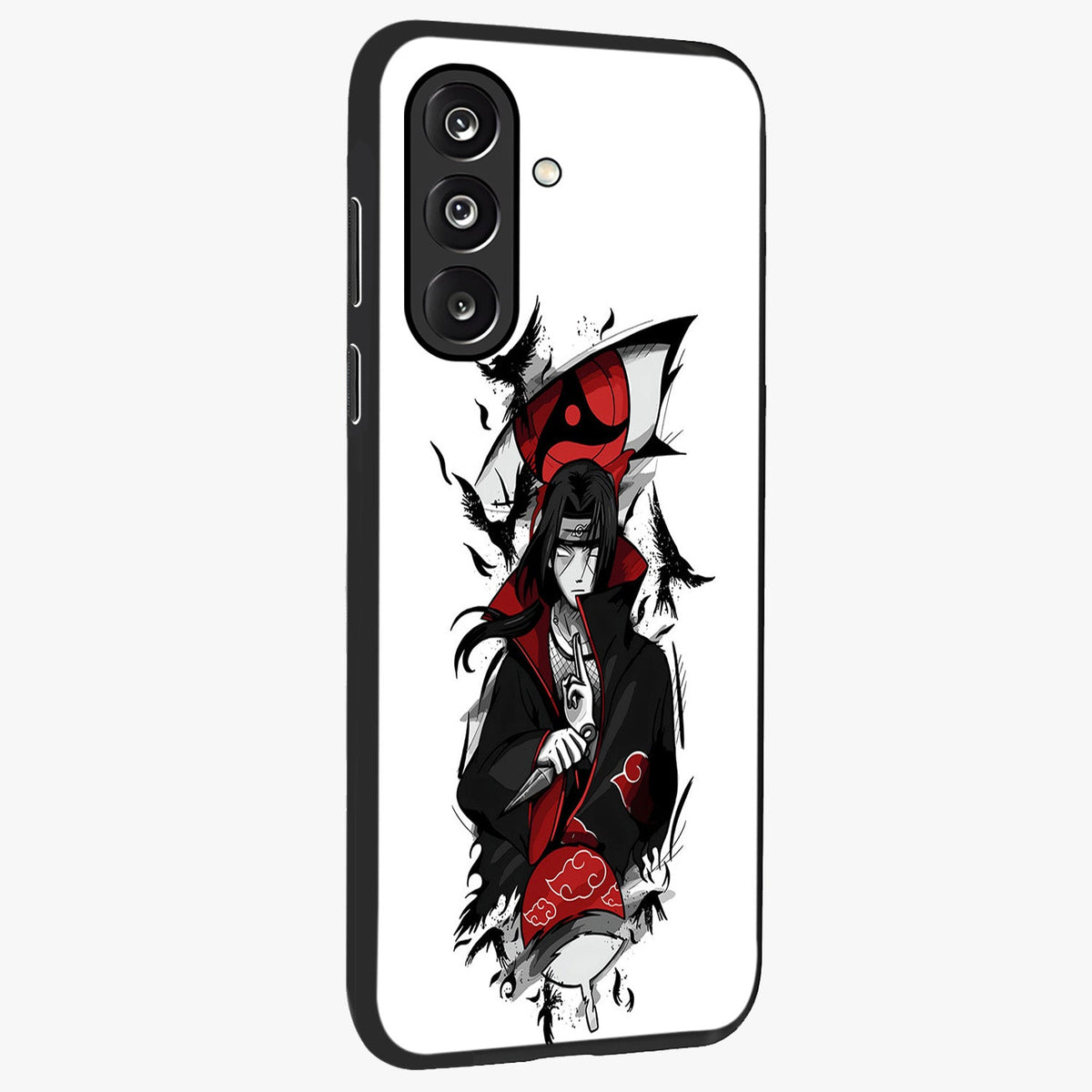 Itachi Limited Edition Naruto Anime Glass Case upright view showcasing intense anime artwork with powerful character theme.