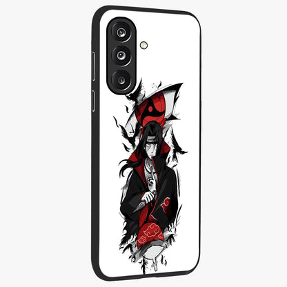 Itachi Limited Edition Naruto Anime Glass Case upright view showcasing intense anime artwork with powerful character theme.